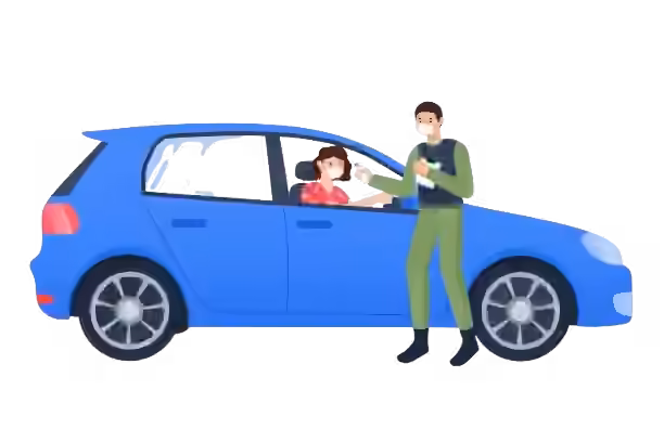 Customer receiving car at home
